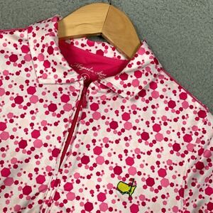 Masters Magnolia Lane Tech Polo Shirt Women's Small S Pink Printed UPF 50+ Golf